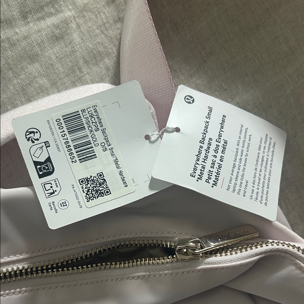 Soft Pale Pink Women's Backpack with Front Pocket lululemon - Picture 2 of 3